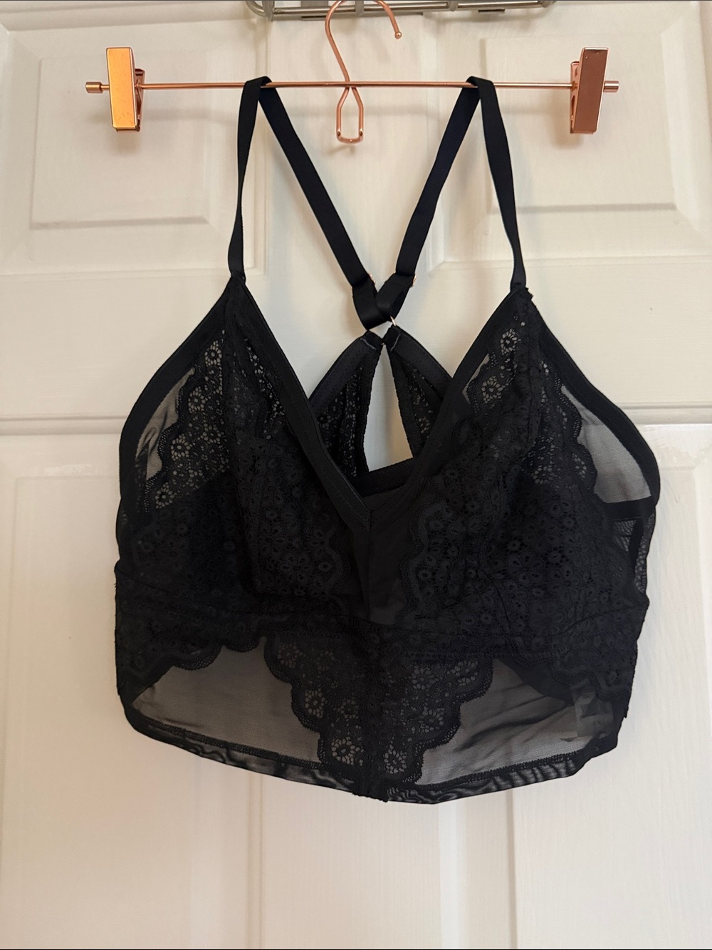 aerie Black Lace Longline Bralette